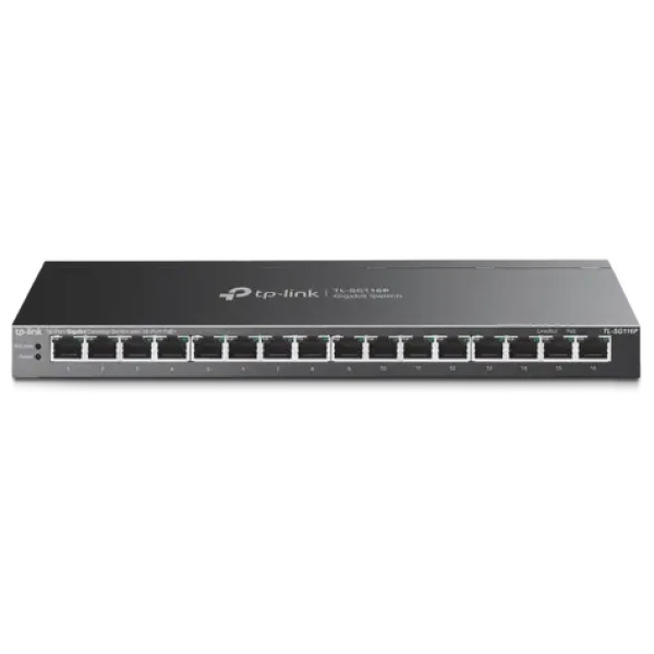 TP-Link TL-SG116P šedá / Switch / 32 Gbps / 16xRJ45 / PoE (TL-SG116P)