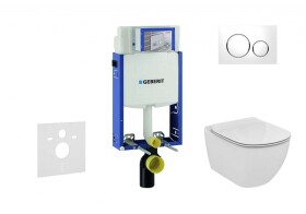 GEBERIT - Kombifix Set předstěnové instalace, klozetu a sedátka Ideal Standard Tesi, tlačítka Sigma20, Aquablade, SoftClose, bílá/lesklý chrom 110.302.00.5 NU4