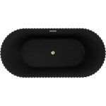 MEXEN/S - Paola volně stojící vana reliéf 170 x 80, černá mat, sifon a přepad zlatá kartáčovaná 52721708071-55