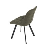 Židle jídelní, zelená látka, nohy černý kov