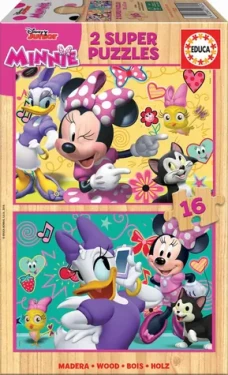 EDUCA Dřevěné puzzle Minnie a Daisy