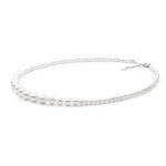 Perlový náhrdelník Bianca - sladkovodní perla, stříbro 925/1000, Bílá 43 cm + 2 cm (prodloužení)