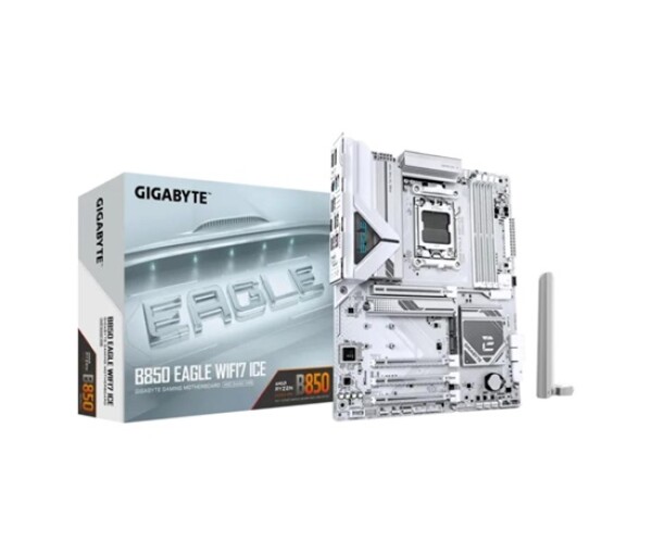 GIGABYTE MB Sc AM5 B850 EAGLE WF7 ICE, AMD B850, 4xDDR5, 1xHDMI, 1xDP, Wifi, ATX EDF_1706335