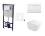 Cenově zvýhodněný závěsný WC set SAT do lehkých stěn / předstěnová montáž + WC Glacera Ava SIKOSSAVA20K SIKOSSAVA20K