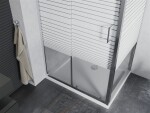 MEXEN/S - Apia sprchový kout posuvný 120x70, sklo transparent/pruhy, chrom + vanička 840-120-070-01-20-4010