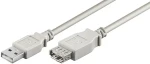 MicroConnect Propojovací kabel USB 2.0 M - USB 2.0 F 1m šedá / 480 Mbit/s (USBAAF1)