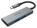 Akasa AK-CBCA19-18BK šedá / USB-C hub / 4 v 1 / HDMI 4K 30Hz / PD 60W (AK-CBCA19-18BK)