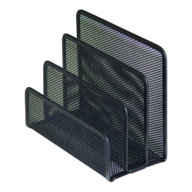 Stojan na dopisy DONAU, přihrádky, kov, černý