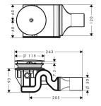 HANSGROHE - Raindrain Úplná sada s odtokovou soupravou Raindrain '90 XXL, chrom 60067000