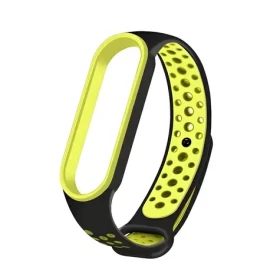Beline Design černo-zelená / Řemínek pro Xiaomi Mi Band 5/6/7 / silikonový