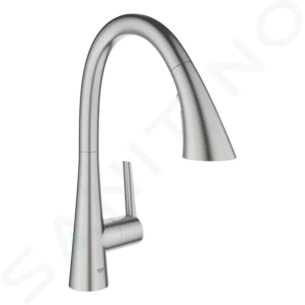 GROHE - Zedra Dřezová baterie s výsuvnou sprškou, supersteel 32294DC2