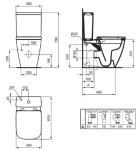 IDEAL STANDARD - i.Life S WC kombi se sedátkem SoftClose, vario odpad, RimLS+, bílá T481601