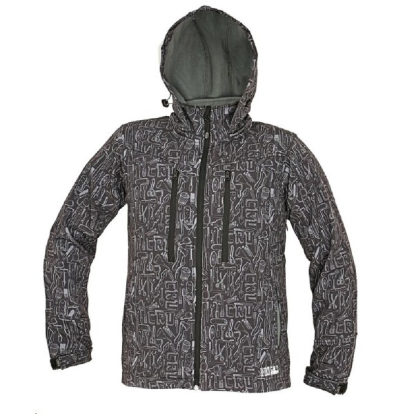 Bunda LUTTON softshellová 3 vrstvá celopotištěná s TPU membránou 100 % polyester černá 3XL černá