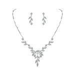 Souprava šperků Swarovski Elements Marcy, Bílá/čirá 44 cm