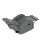 TV a relaxační křeslo, manuální polohování, potah šedá látka v dekoru kůže