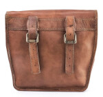 Kožená boční retro moto brašna hnědá