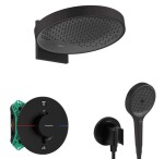 HANSGROHE - Sprchový set s termostatem pod omítku, s tělesem, průměr 36 cm, 3 proudy, matná černá SANI21HHH410