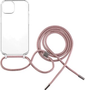 FIXED Pure Neck zadní se šňůrkou na krk Apple iPhone 15 Plus růžový FIXPUN-1201-PI