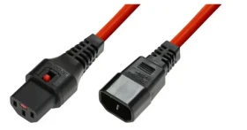 MicroConnect Prodlužovací kabel s IEC zámkem C13 - C14 3m červená (PC1387)