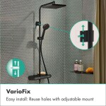 HANSGROHE - Activera Q Sprchový set s termostatem, 29x18 cm, 2 proudy, EcoSmart, matná černá 28648670