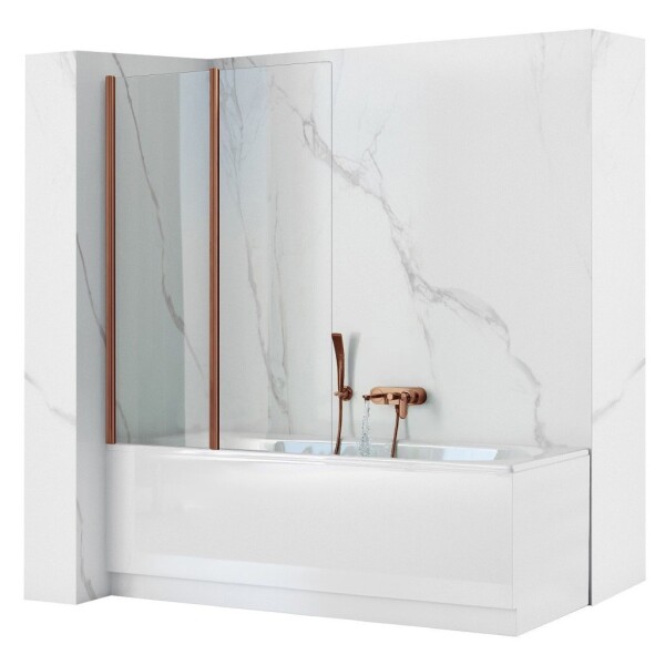 REA - Skládací vanová zástěna AGAT-2 100 Brush Copper REA-W5698
