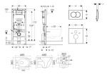 GEBERIT - Duofix Set předstěnové instalace, klozetu Gaia a sedátka softclose, tlačítko Delta01, matný chrom SANI11CA1131B