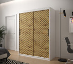 Šatní skříň Abi Jodelka 1 Barva korpusu: Dub artisan, Rozměry: 100 cm, Dveře: Bílá mat