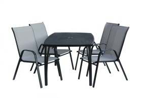 Rojaplast Zahradní křeslo XT1012C kovové - šedá textilie