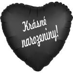 Balónek fóliový černé srdíčko Krásné narozeniny! Balonky.cz Balónek fóliový černé srdíčko Krásné narozeniny! Balonky.cz