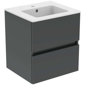 IDEAL STANDARD - Eurovit Skříňka s umyvadlem, 55x50x44 cm, 2 zásuvky, lesklá šedá R0571TI