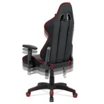 Kancelářská židle houpací mech., černá + červená koženka, plast. kříž