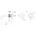 SAPHO - ULTRASAN podomítková dvouprvková umyvadlová baterie, hubice 15cm, černá mat/chrom UT118VBC