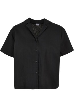Dámská lněná smíšená rekreační košile černá
