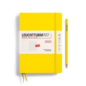 Leuchtturm1917 Weekly Planner &amp; Notebook Medium (A5) 2025 Lemon