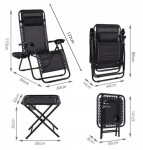 Sada 2 polohovacích zahradních židlí se stolem - hnědá