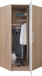 Rohová šatní skříň Smart SR4 Barva korpusu + barva dveří: Dub sonoma + Bílá