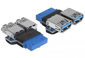 DeLock adaptér USB 3.0 pin konektor samice 2 x USB 3.0 samice – vedle sebe (65324-DE)