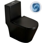CERANO - WC kombi Marmo, Double Vortex - vírové splachování + Slim/SoftClose sedátko - spodní/zadní odpad - černá matná - 70x36 CER-680361