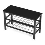 Botník 2 police, bez potahu, kov - černý matný lak