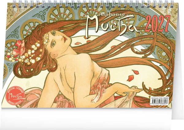 NOTIQUE Kalendář 2027 stolní: Alfons Mucha, 23,1 x 14,5 cm
