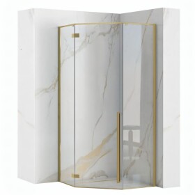 REA/S - Sprchový kout DIAMOND 90x90 BRUSH GOLD Se sprchovou vaničkou Diamond KPL-K6506