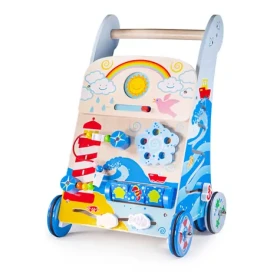 Bigjigs Baby Dřevěné aktivní chodítko moře / od 12 měsíců (BB114)