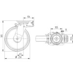 Tente Kolečko pro Extra vysoké zatížení O 250 mm, otočné s brzdou 1780