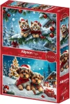 ALIPSON Puzzle Vánoční koťátka a štěňátka