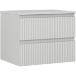 MEXEN/S - Rivel koupelnová skříňka pod umyvadlo 60 cm s deskou, 2 zásuvky, reliéf , šedá mat 91A20-06047-2-BFFC62