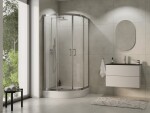 BESCO - Čtvrtkruhový sprchový kout MODERN CHROM 190 - Barva rámu - Chrom/Leštěný hliník (ALU), Rozměr A - 90, Rozměr B - 90, Rozměr C - 190, Směr zavírání - Univerzální Levé / Pravé, Výplň - Fume bezpečnostní sklo - 6 mm BO290CTVRTCG