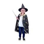 Dětský plášť černý s kloboukem Čarodějnice