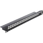 Intellinet 24-Port Cat6a Patchpanel geschirmt 1HE Kabeleinführung 90° abgewinkelt schwarz 24 portů patch panel 483 mm (1