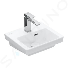 VILLEROY & BOCH - Subway 3.0 Umývátko nábytkové 370x305 mm, s přepadem, otvor pro baterii, CeramicPlus, Stone White 437037RW