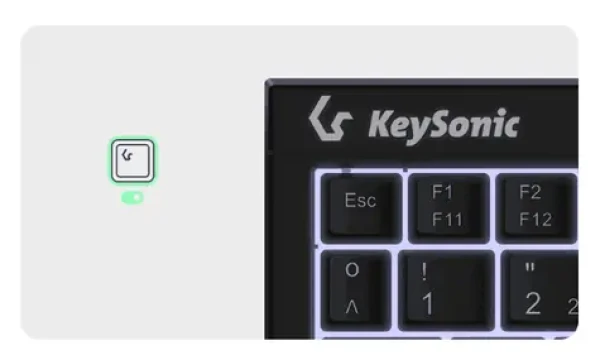 Keysonic KSK-3211ELU černá / Super Mini klávesnice / Touchpad / USB / LED podsvícení / DE (60963)